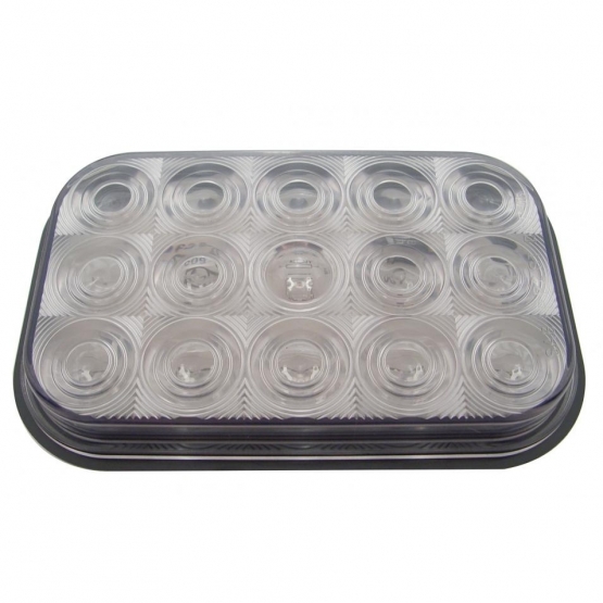 15 LED Rectangular Light (Stop, Turn & Tail) - Red LED/Clear Lens - Thumbnail 2