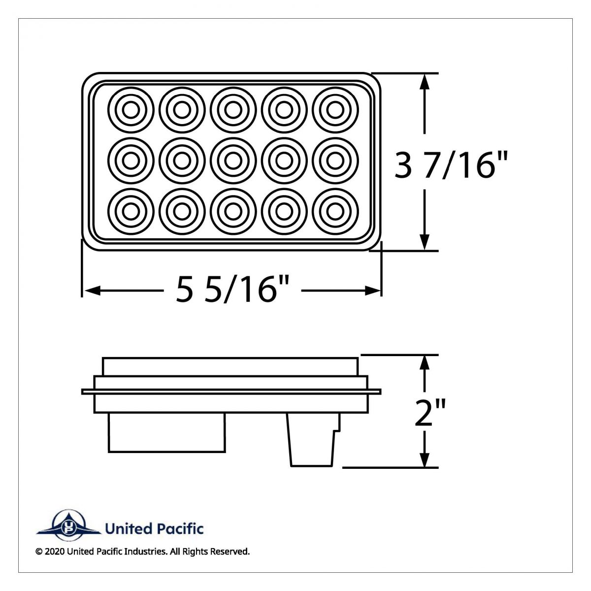 15 LED Rectangular Light (Stop, Turn & Tail) - Red LED/Clear Lens (Bulk) - Thumbnail 3