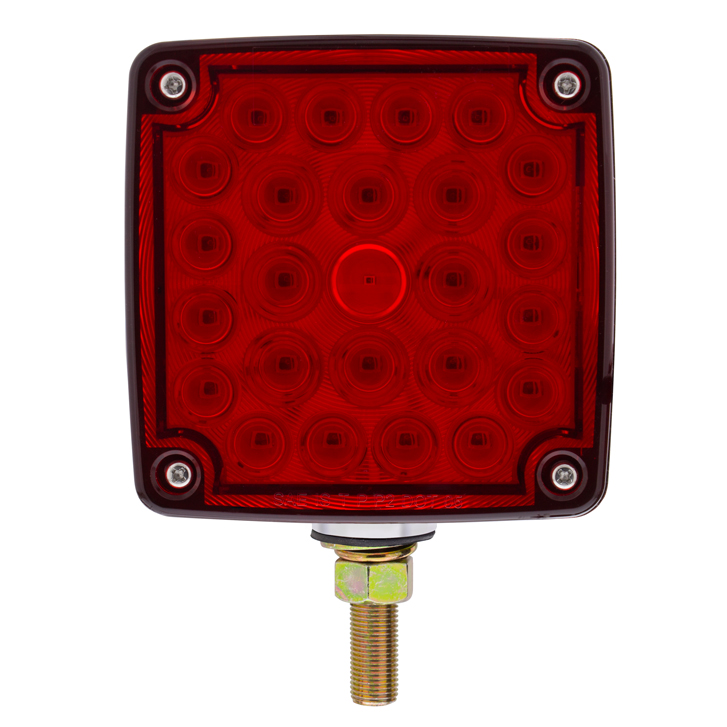 52 LED Single Stud Double Face Turn Signal Light (Passenger) - Amber & Red LED/Amber & Red Lens - Thumbnail 8
