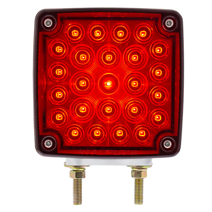 52 LED Double Stud Double Face Turn Signal Light (Driver) - Amber & Red LED/Amber & Red Lens - Thumbnail 7