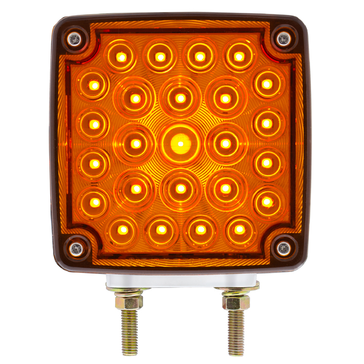 52 LED Double Stud Double Face Turn Signal Light (Passenger) - Amber & Red LED/Amber & Red Lens