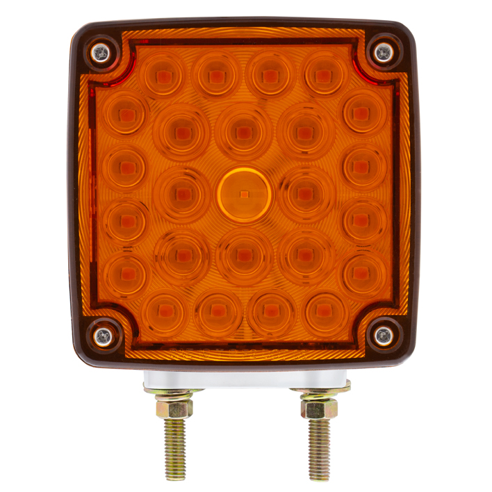 52 LED Double Stud Double Face Turn Signal Light (Passenger) - Amber & Red LED/Amber & Red Lens - Thumbnail 2