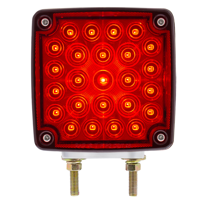 52 LED Double Stud Double Face Turn Signal Light (Passenger) - Amber & Red LED/Amber & Red Lens - Thumbnail 7