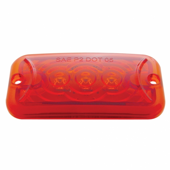 3 LED Clearance Marker Light - Red LED/Red Lens - Thumbnail 3