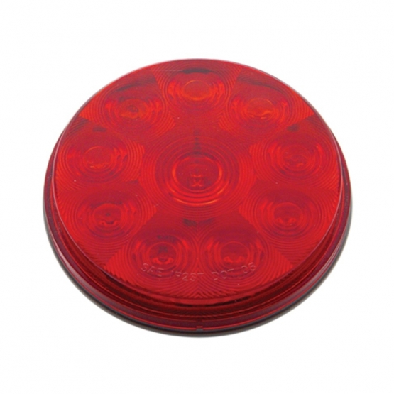 10 LED 4" Round Light (Stop, Turn & Tail) - Red LED/Red Lens - Thumbnail 2