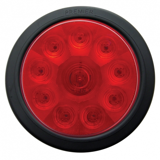 10 LED 4" Round Light Kit (Stop, Turn & Tail) - Red LED/Red Lens - Thumbnail 2