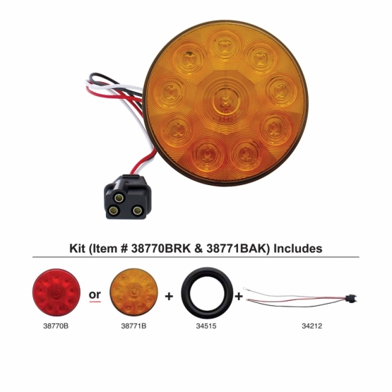 10 LED 4" Turn Signal Light Kit - Amber LED/Amber Lens - Thumbnail 3