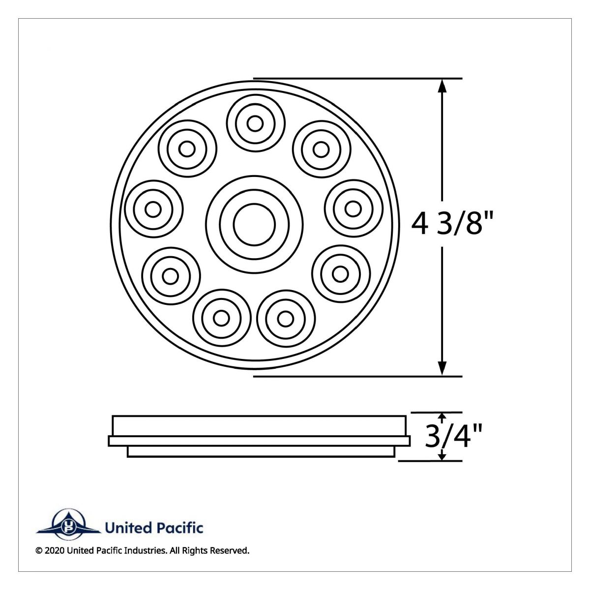 10 LED 4" Round Light (Stop, Turn & Tail) - Red LED/Clear Lens - Thumbnail 4