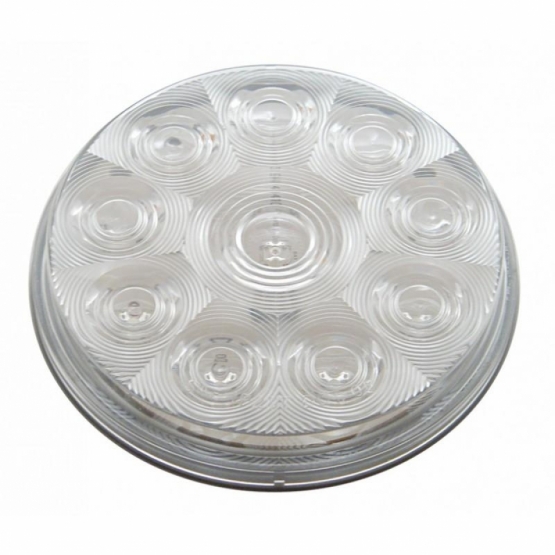 10 LED 4" Round Light (Stop, Turn & Tail) - Red LED/Clear Lens (Bulk) - Thumbnail 2