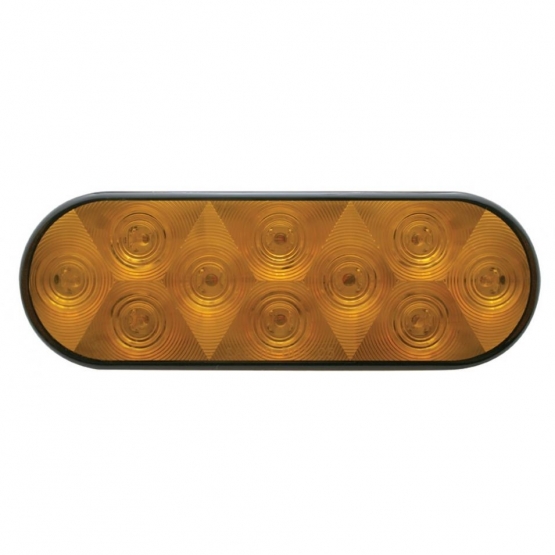 10 LED 6" Oval Turn Signal Light - Amber LED/Amber Lens - Thumbnail 2