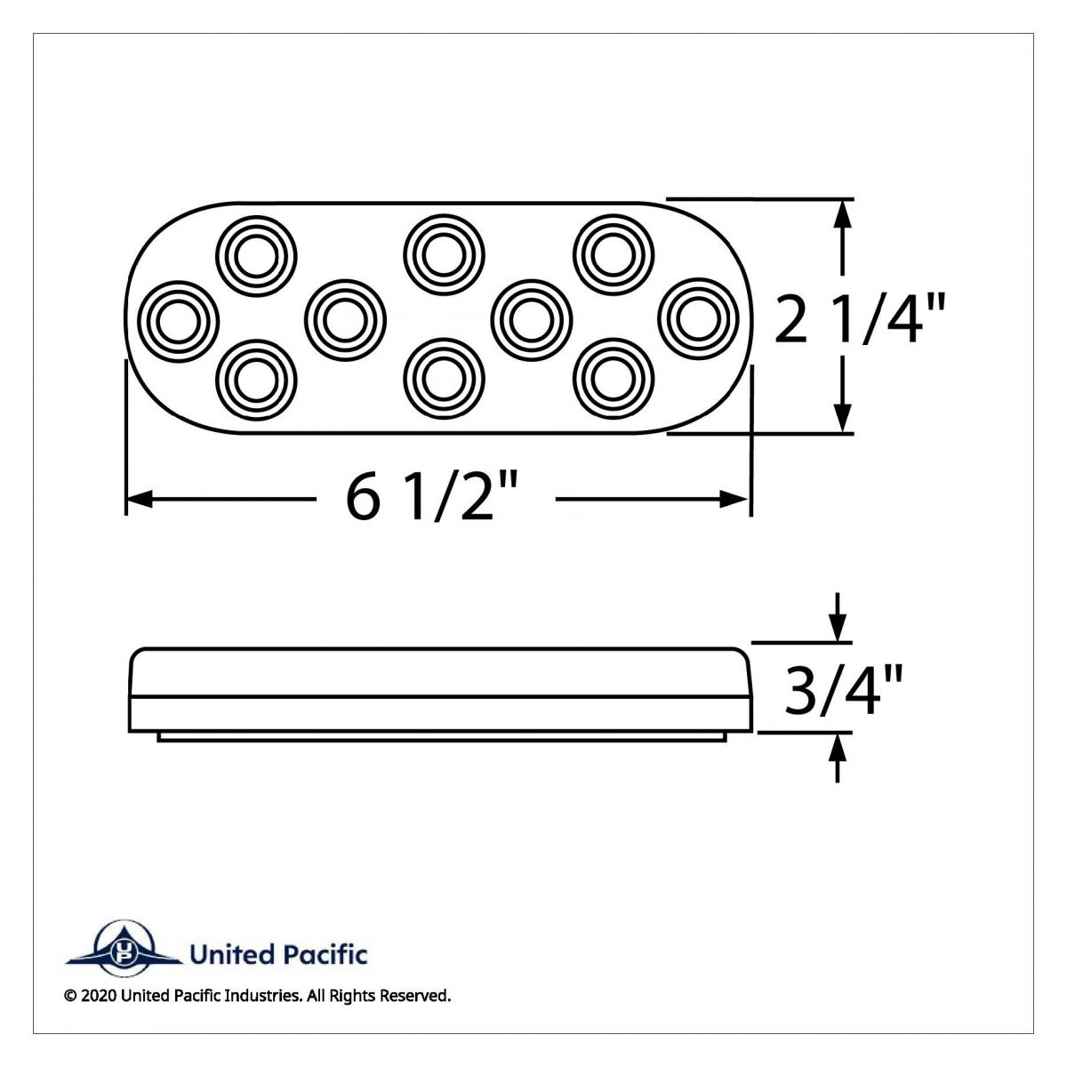 10 LED 6" Oval Light (Stop, Turn & Tail) - Red LED/Clear Lens - Thumbnail 4
