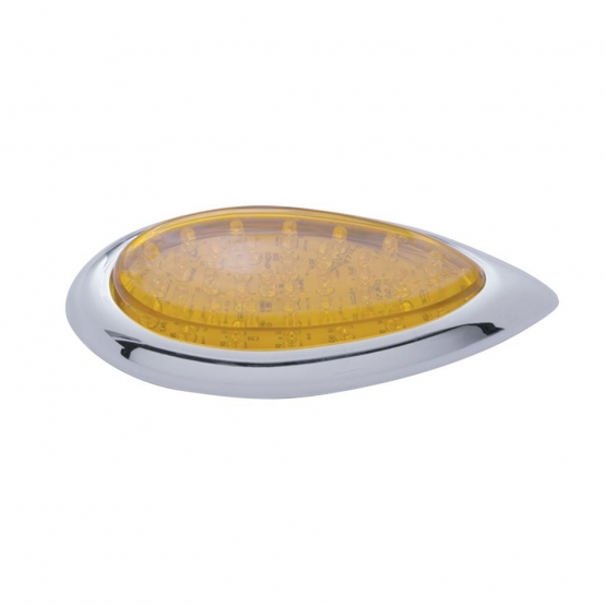 39 LED "Teardrop" Turn Signal Light With Bezel - Amber LED/Amber Lens - Thumbnail 3