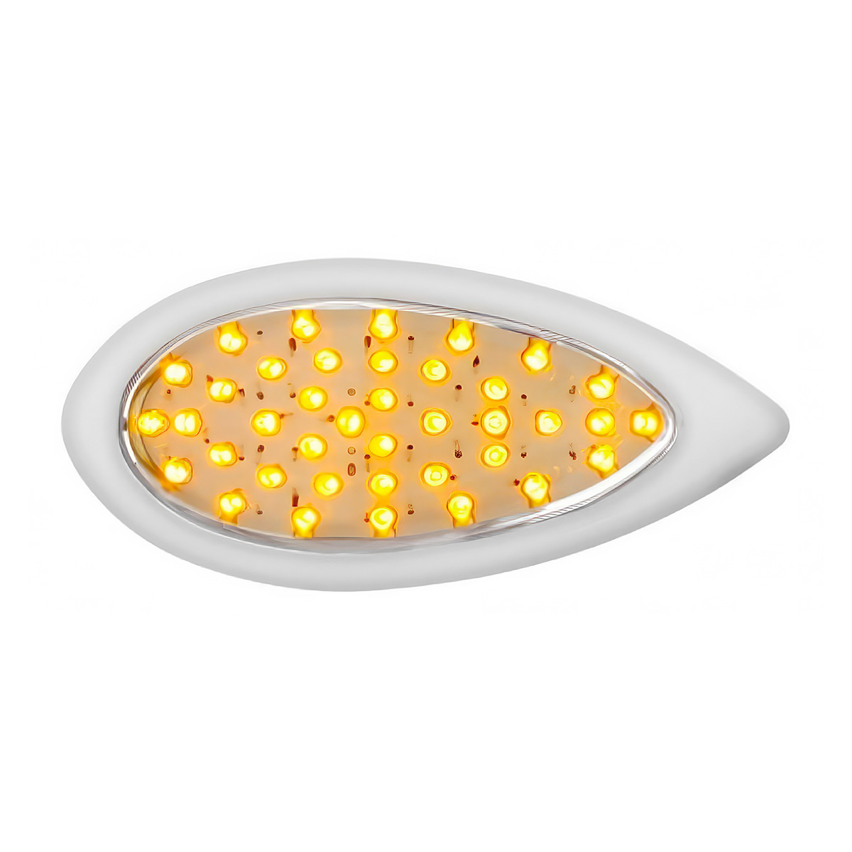 39 LED "Teardrop" Turn Signal Light With Bezel - Amber LED/Clear Lens - Thumbnail 4