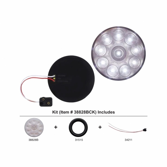 10 LED 4" Auxiliary/Utility Light Kit - White LED/Clear Lens