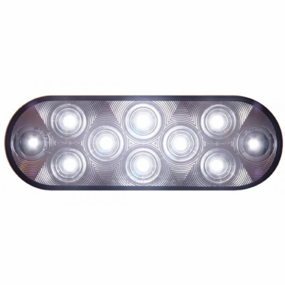 10 LED 6" Oval Auxiliary/Utility Light - White LED/Clear Lens (Bulk)