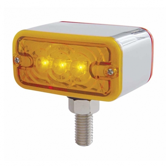 6 LED Double Face Light - T-Mount - Amber & Red LED/Amber & Red Lens