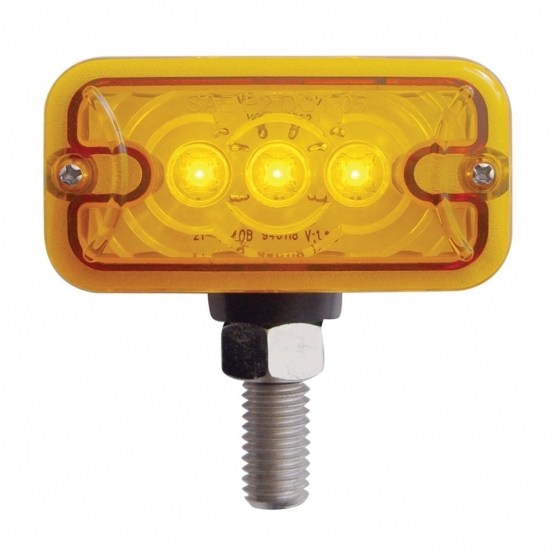 6 LED Double Face Light - T-Mount - Amber & Red LED/Amber & Red Lens - Thumbnail 3