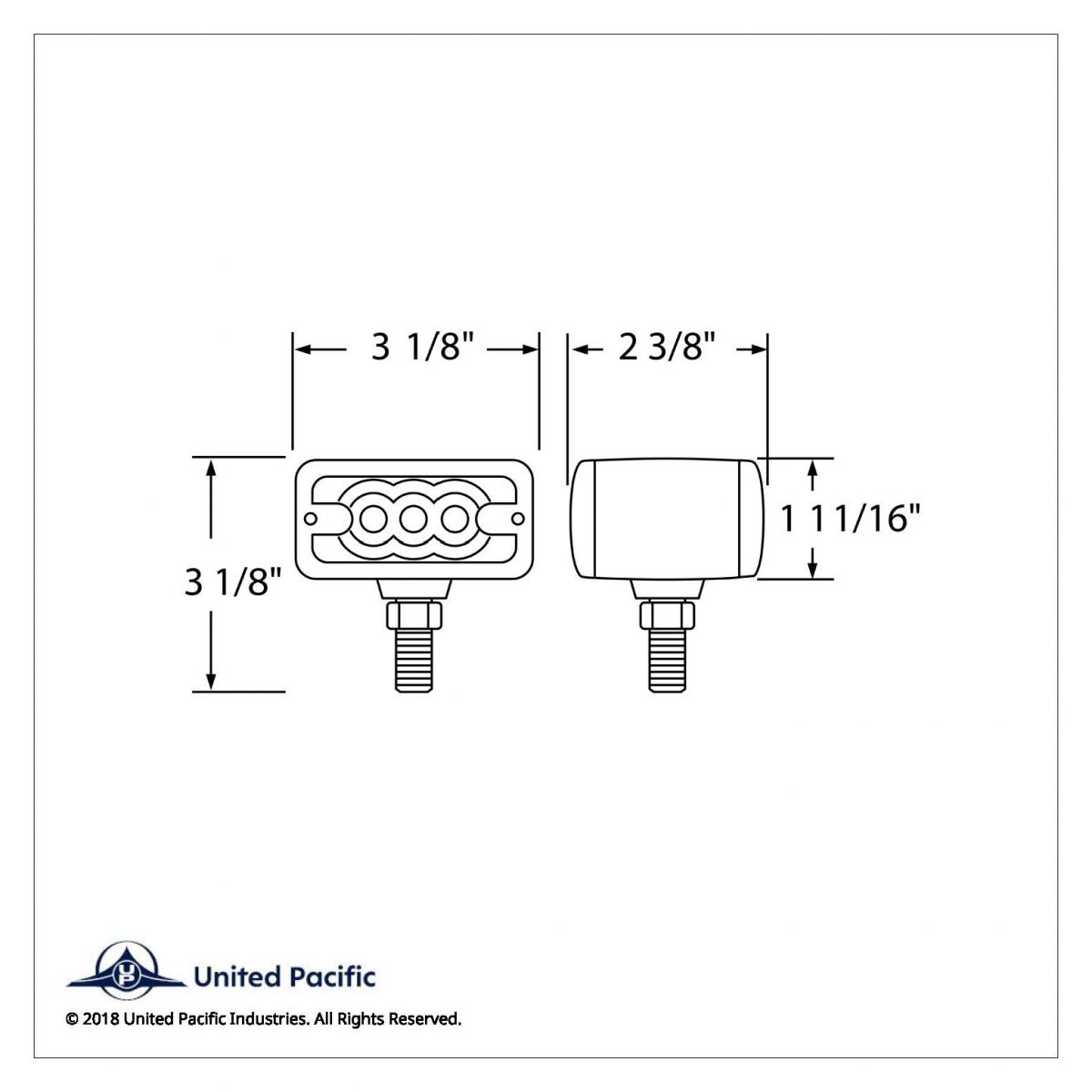 6 LED Double Face Light - T-Mount - Amber & Red LED/Amber & Red Lens - Thumbnail 6