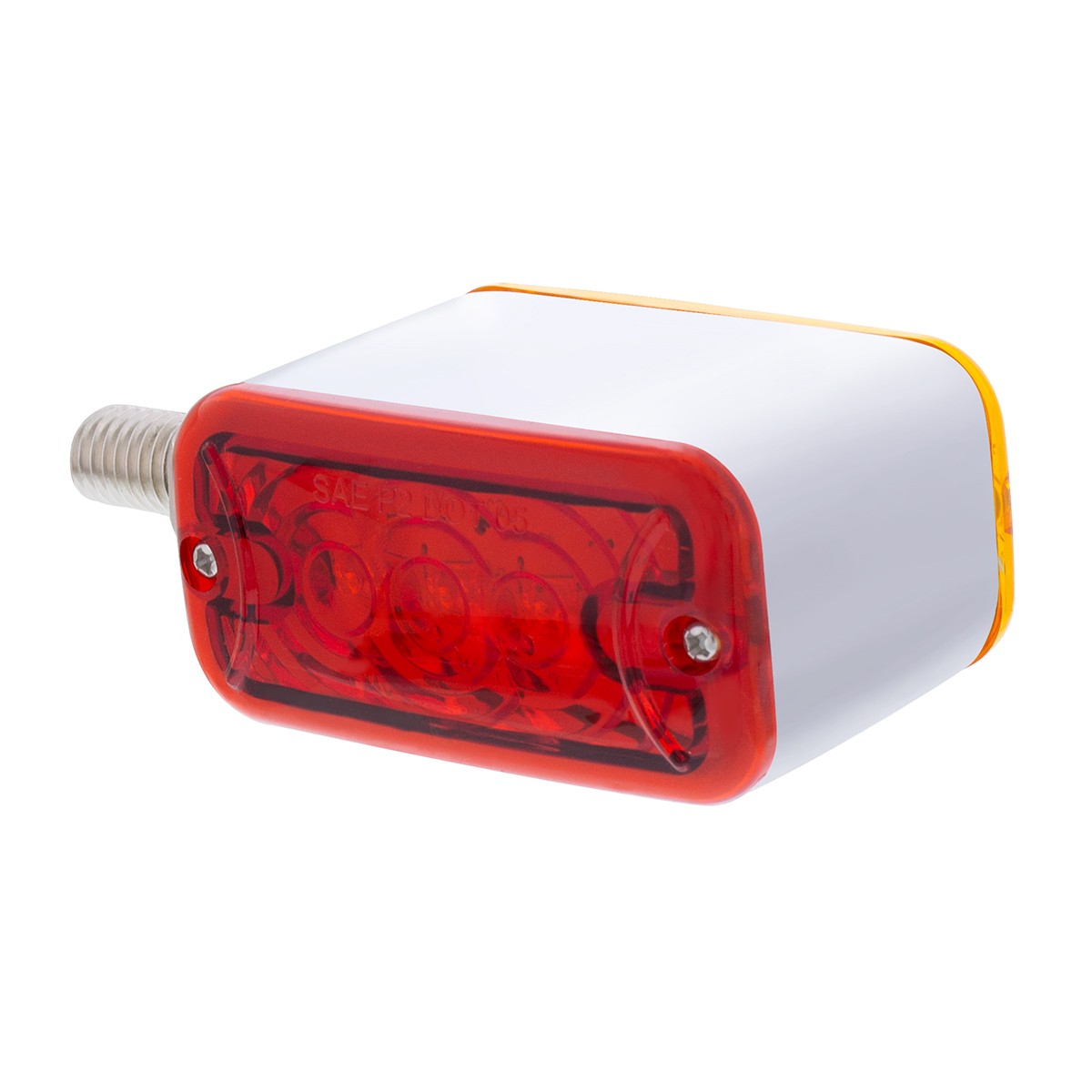 6 LED Single Function Double Face Light - Horizontal Mount - Amber & Red LED/Amber & Red Lens - Thumbnail 4