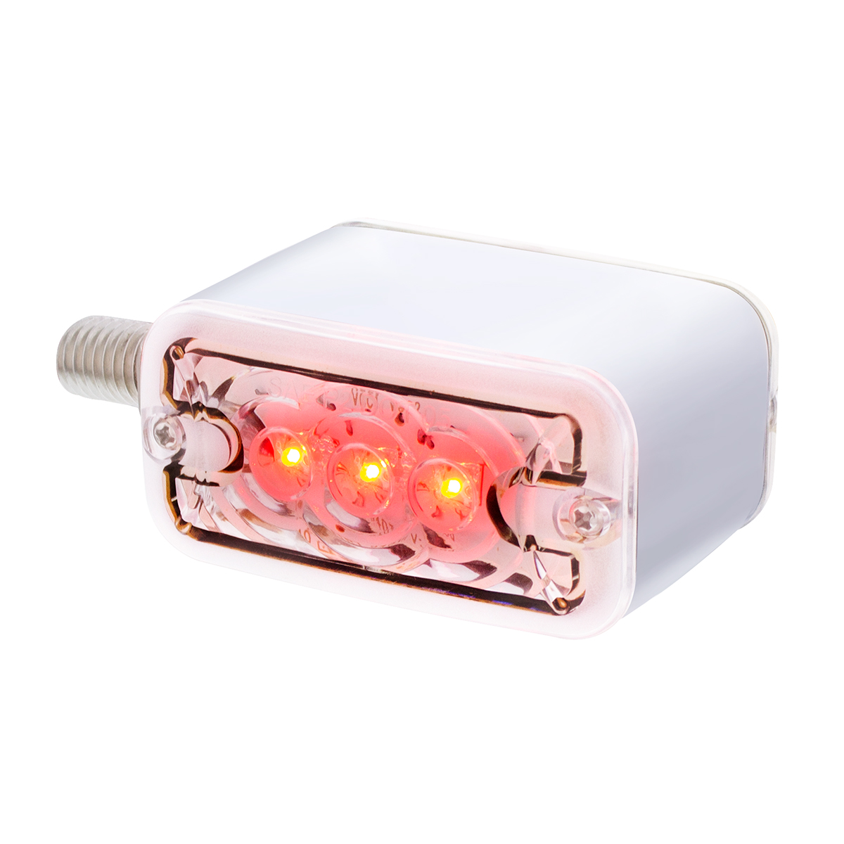 6 LED Single Function Double Face Light - Horizontal Mount - Amber & Red LED/Clear Lens - Thumbnail 3