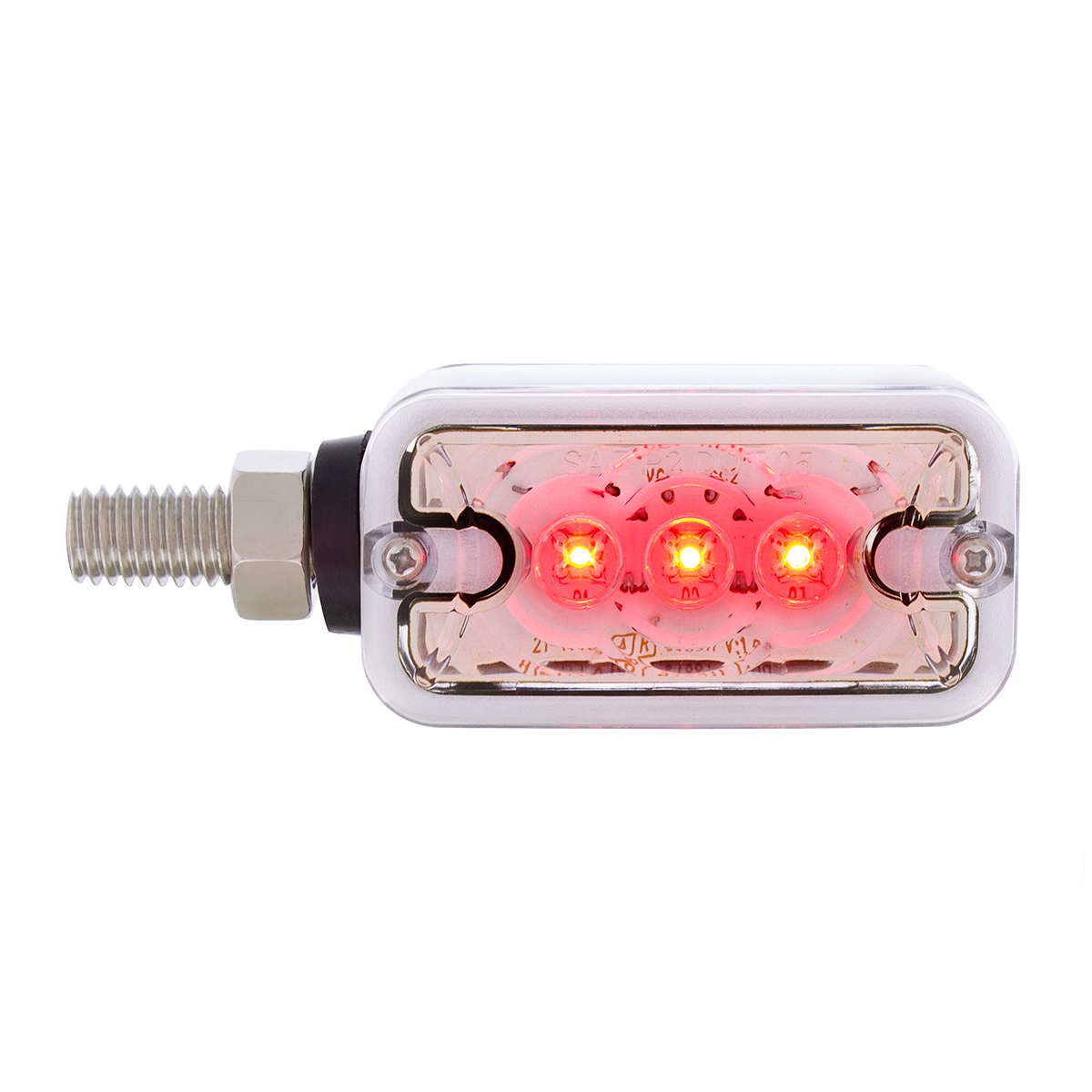 6 LED Single Function Double Face Light - Horizontal Mount - Amber & Red LED/Clear Lens - Thumbnail 7