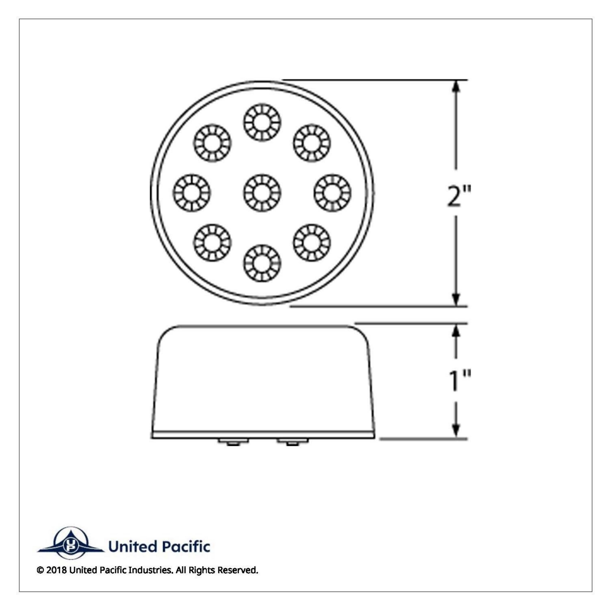 9 LED 2" Round Reflector Light (Clearance/Marker) - Amber LED/Amber Lens - Thumbnail 6