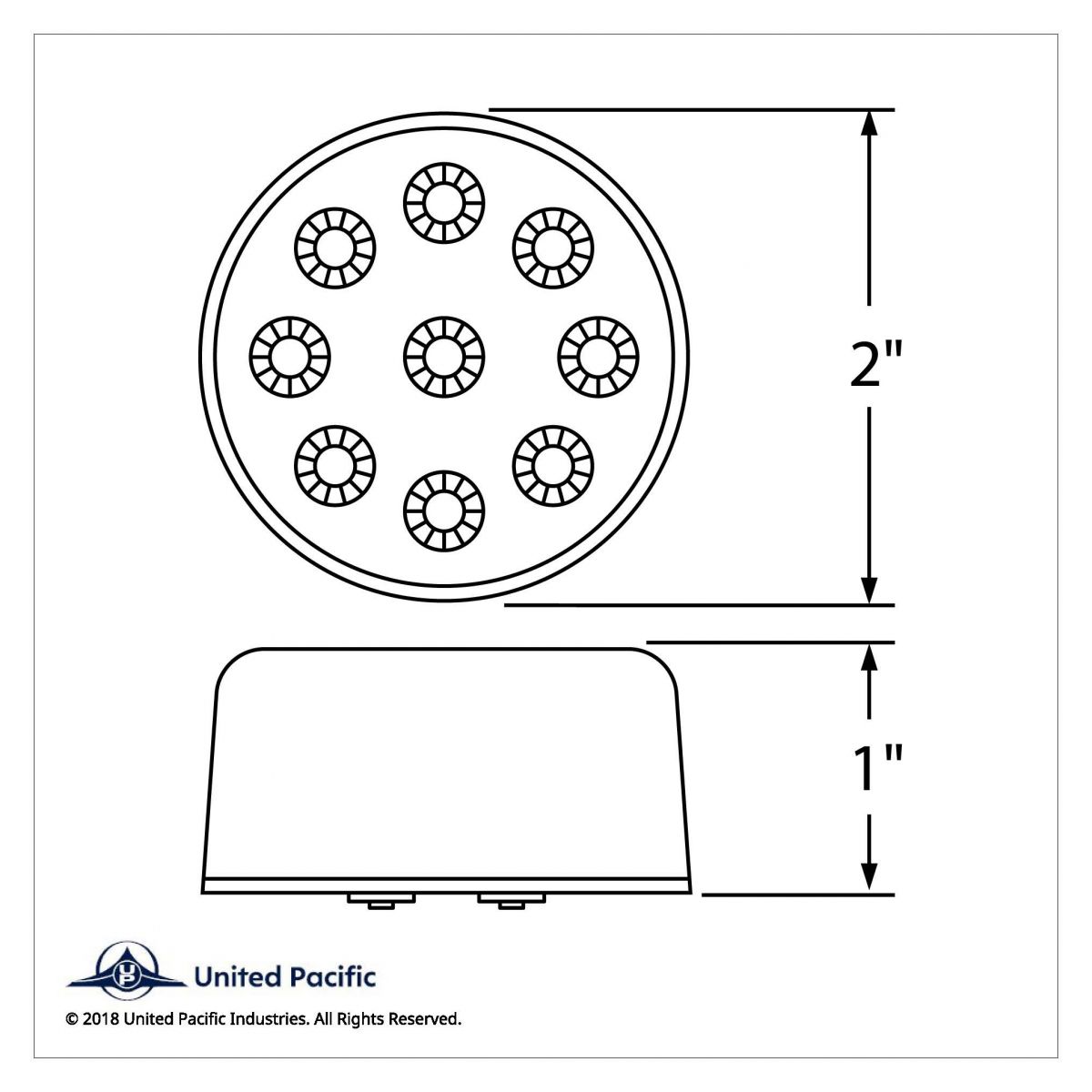 9 LED 2" Round Reflector Light Kit (Clearance/Marker) - Amber LED/Amber Lens - Thumbnail 5