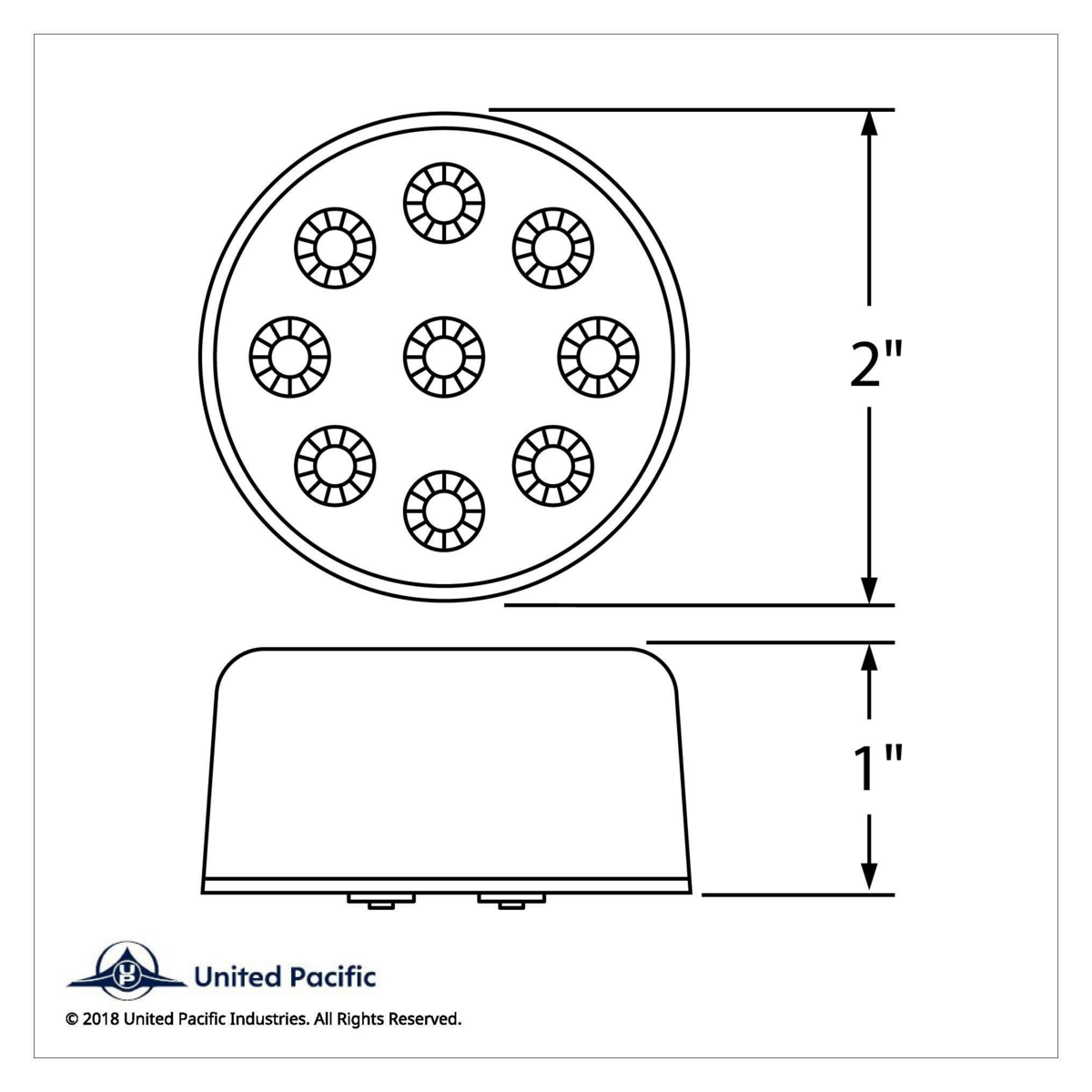 9 LED 2" Round Reflector Light Kit (Clearance/Marker) - Amber LED/Amber Lens - Thumbnail 6
