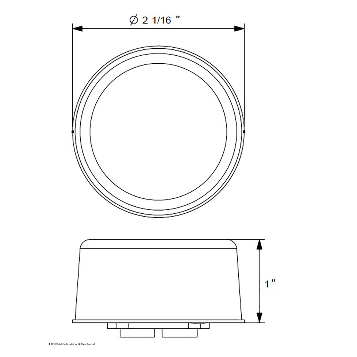 9 LED 2" Round Reflector Light (Clearance/Marker) - Red LED/Red Lens - Thumbnail 4