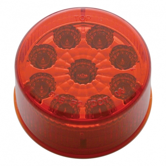 9 LED 2" Round Reflector Light Kit (Clearance/Marker) - Red LED/Red Lens - Thumbnail 2