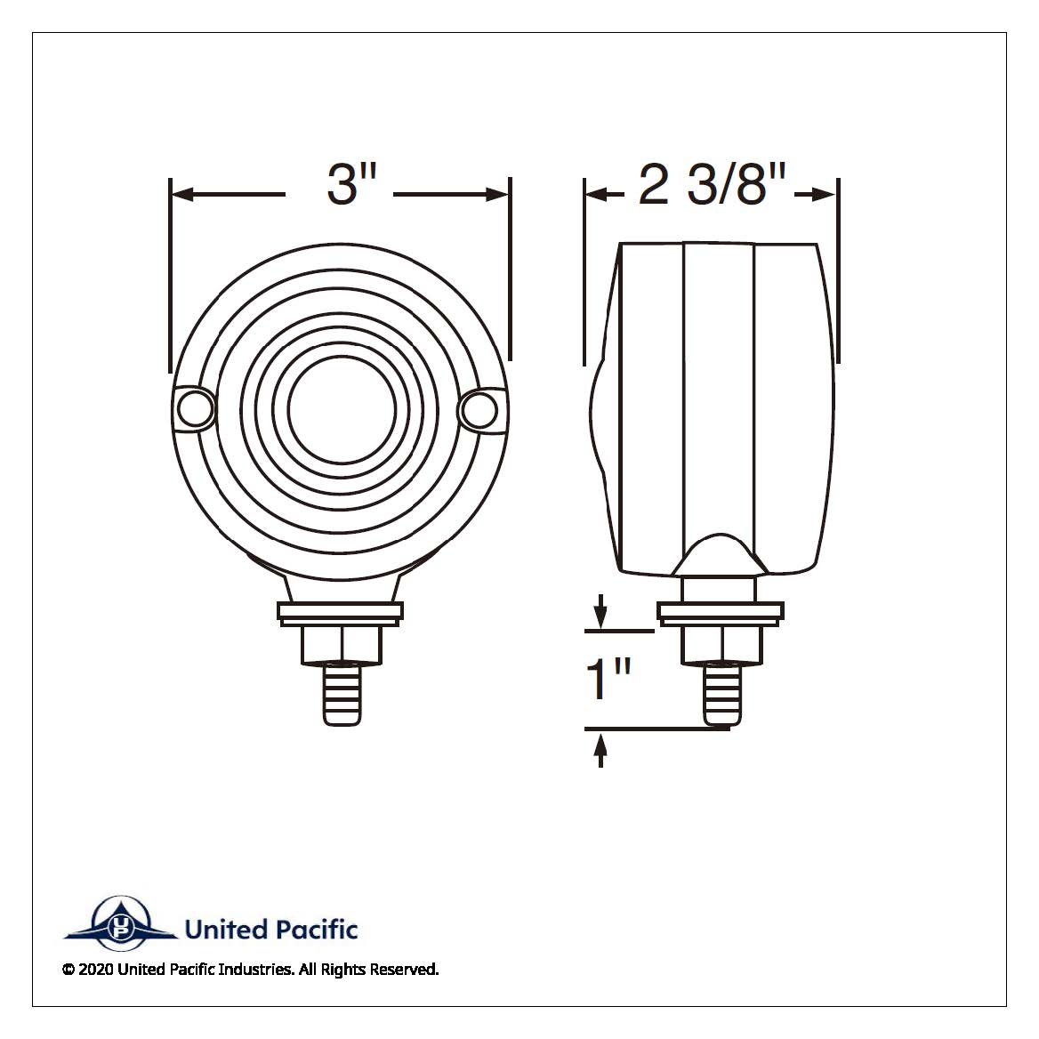 15 LED 3" Single Face Light - Amber LED/Amber Lens - Thumbnail 4
