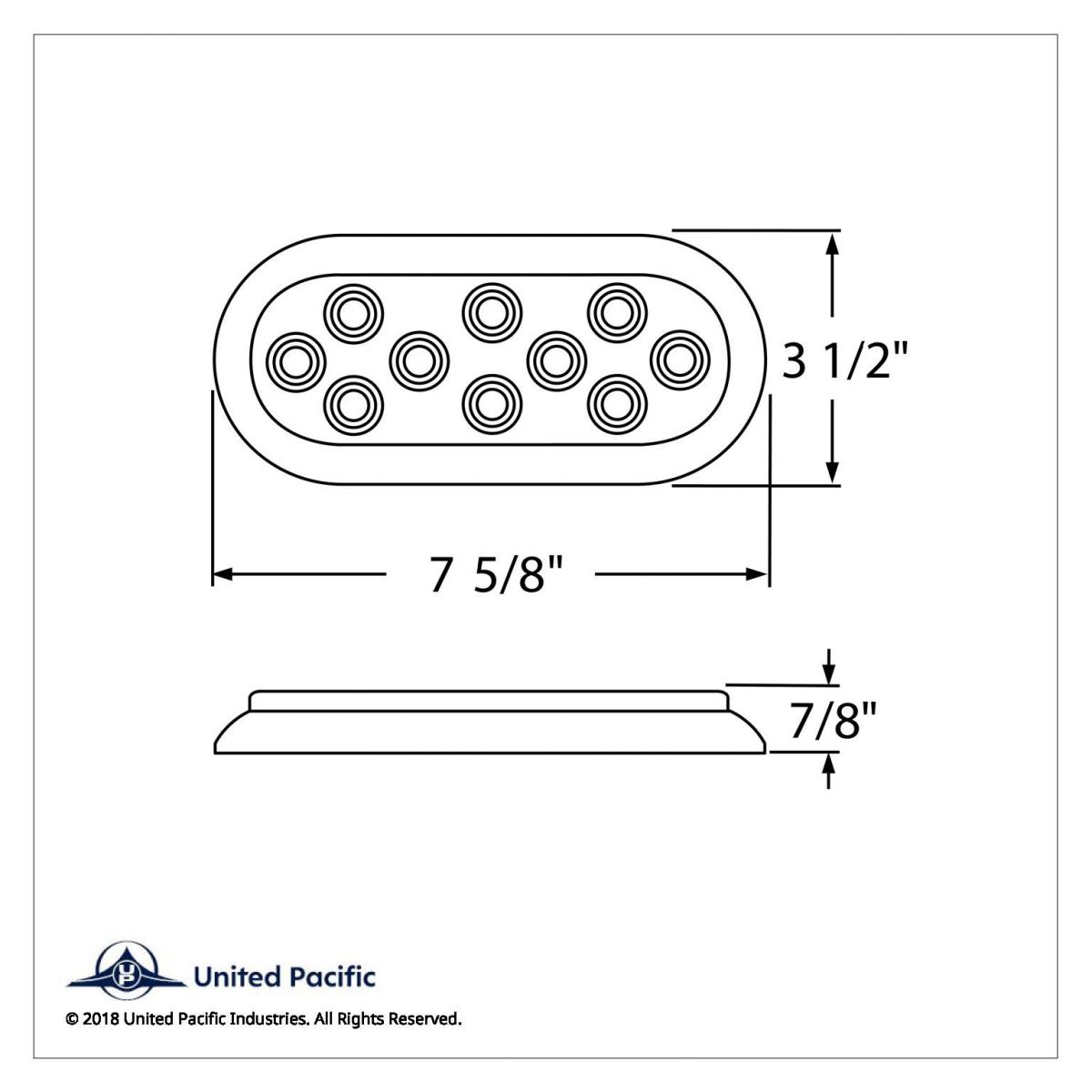 10 LED 6" Oval Flange Mount Light With Bezel (Stop, Turn & Tail) - Red LED/Red Lens - Thumbnail 4
