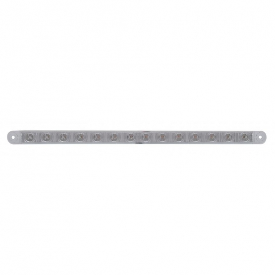 14 LED 12" Turn Signal Light Bar - Amber LED/Clear Lens - Thumbnail 2