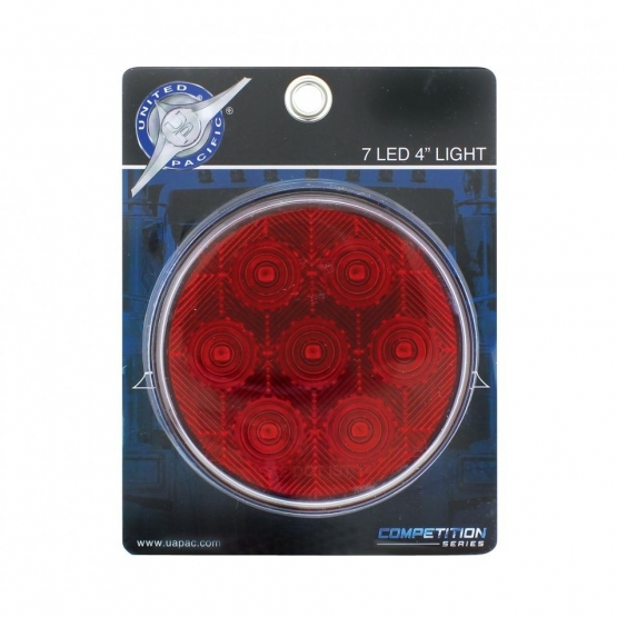 7 LED 4" Round Competition Series Light (Stop, Turn & Tail) - Red LED/Red Lens (Bulk) - Thumbnail 6