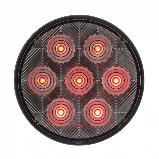 7 LED 4" Round Competition Series Light (Stop, Turn & Tail) - Red LED/Clear Lens (Bulk)