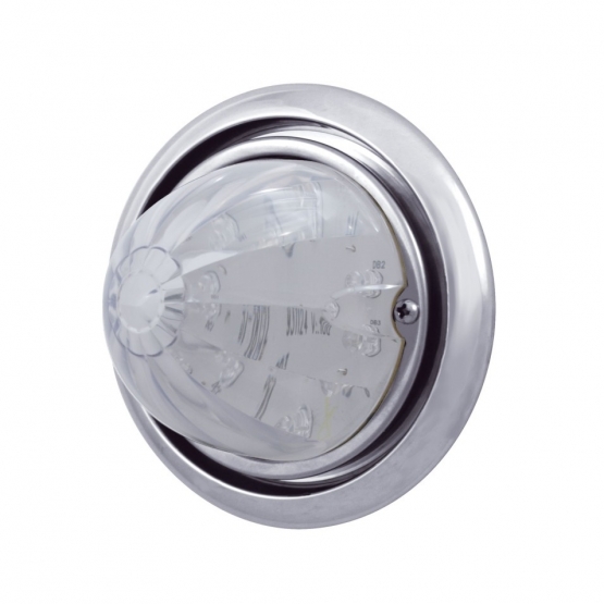 Front Bumper Light With 17 Amber LED Watermelon Light For Freightliner Columbia - Clear Lens