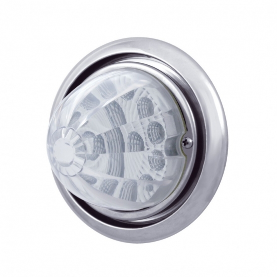 Front Bumper Light With 17 Amber LED Reflector Watermelon Light For Freightliner Columbia - Clear Lens