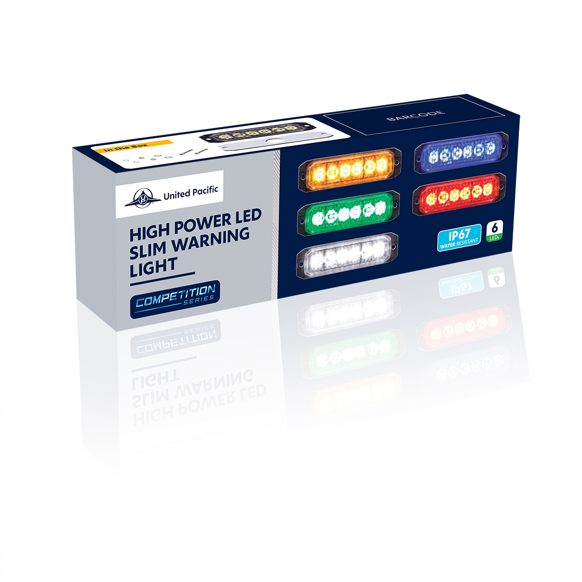 6 High Power LED "Competition Series" Slim Warning Light - White - Thumbnail 9