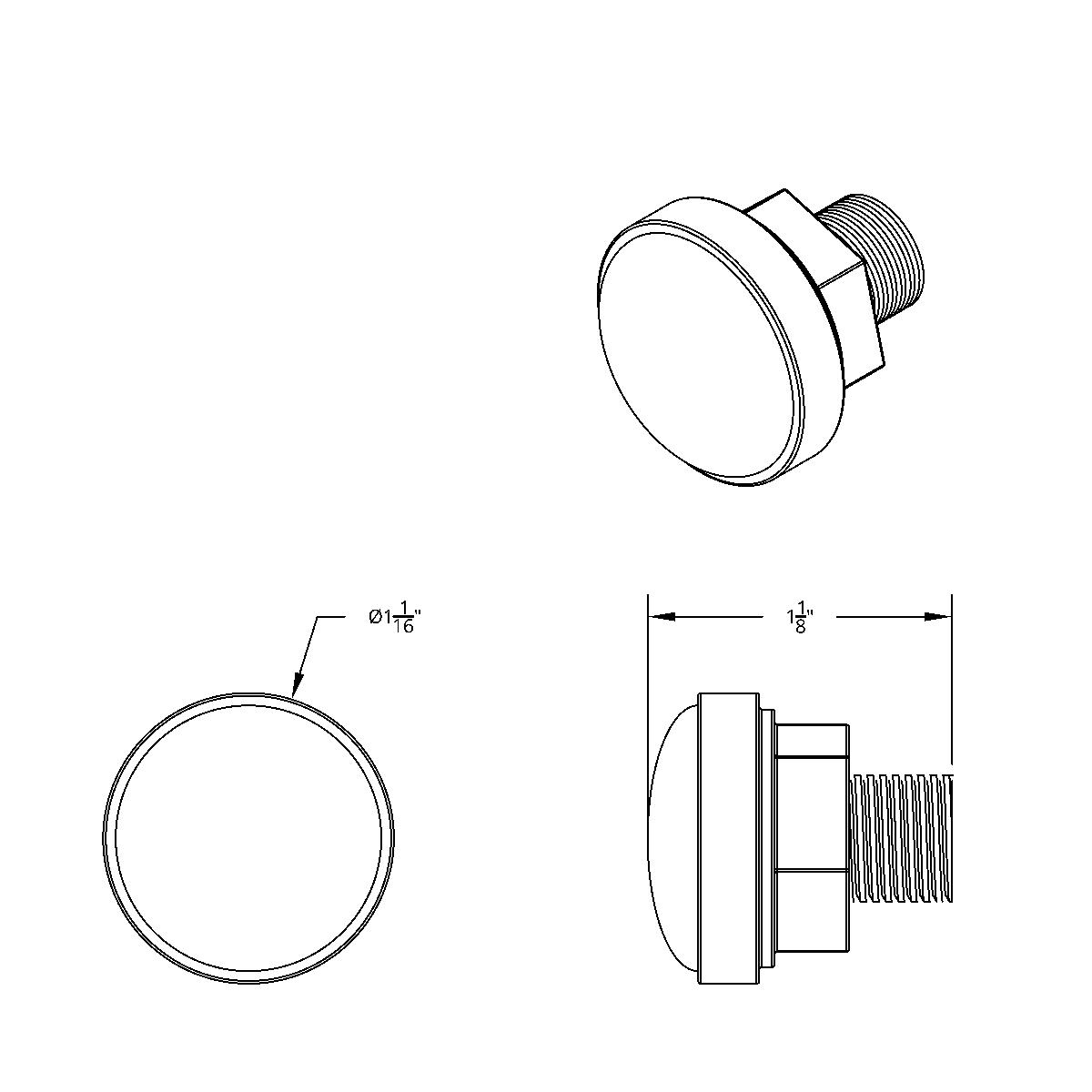 3 High Power LED 1" Light (Clearance/Marker)-Green LED/Clear Lens - Thumbnail 9