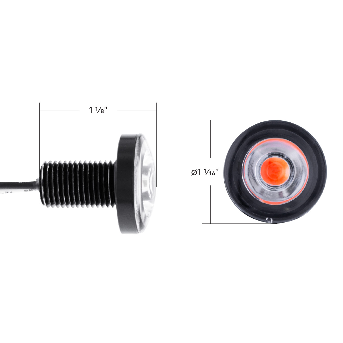 3 High Power LED 1" Light (Clearance/Marker)-Purple LED/Clear Lens - Thumbnail 8