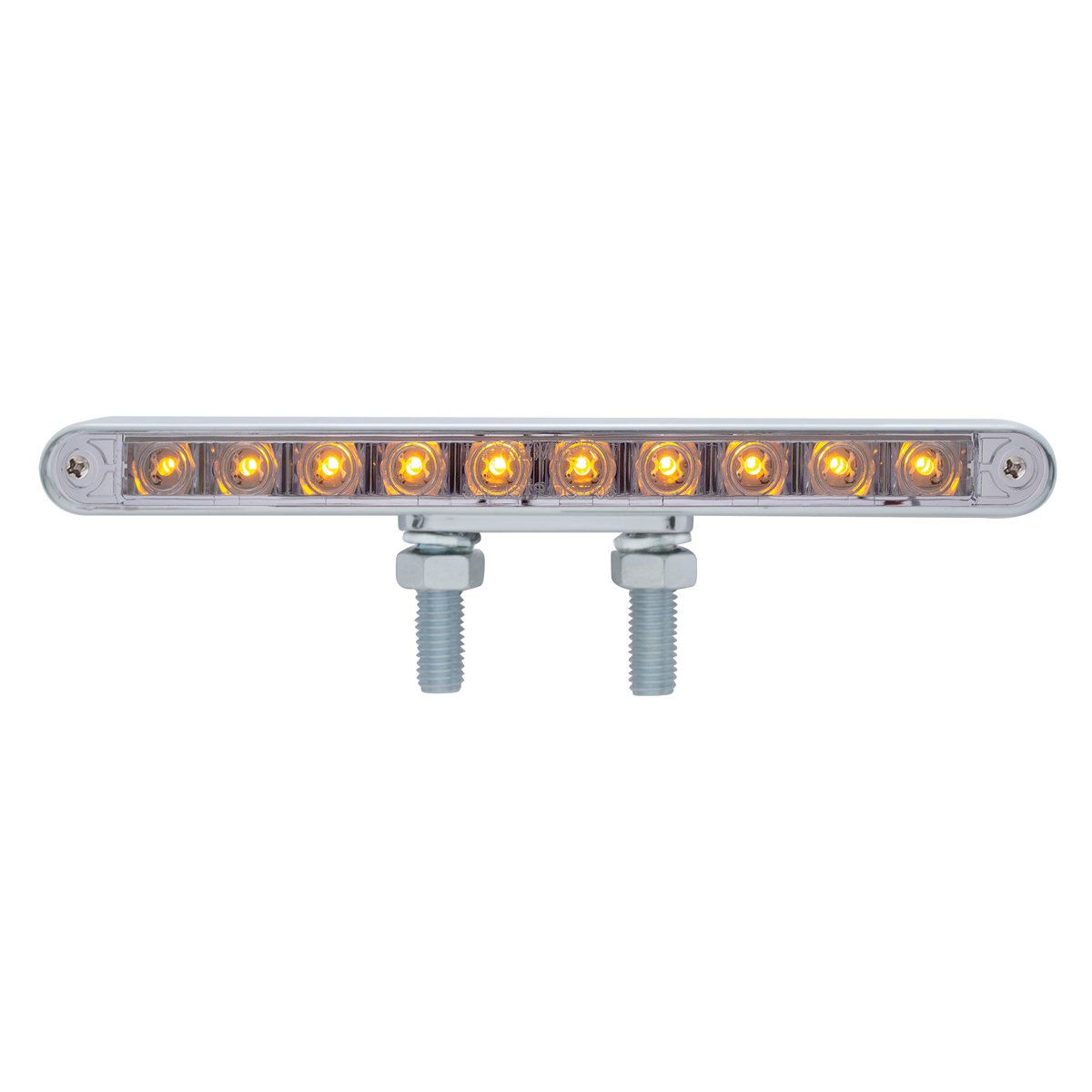 20 LED 9" Double Face Light Bar - Amber & Red LED/Clear Lens - Thumbnail 2
