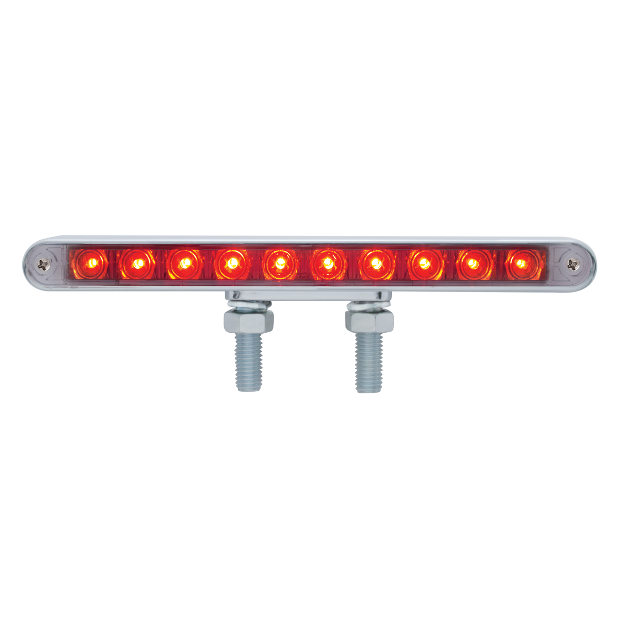 20 LED 9" Double Face Light Bar - Amber & Red LED/Clear Lens - Thumbnail 3