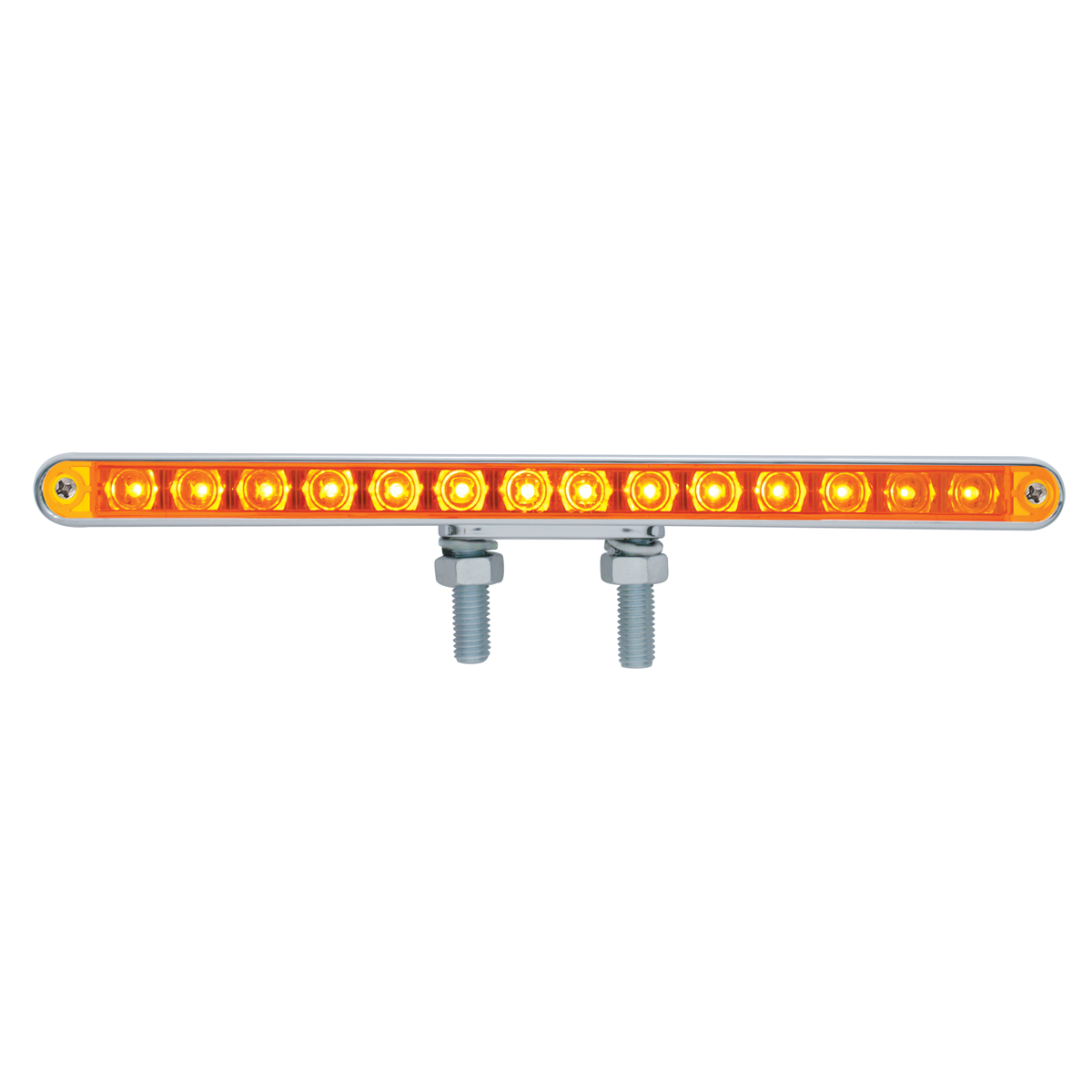 28 LED 12" Double Face Light Bar - Amber & Red LED/Amber & Red Lens - Thumbnail 2