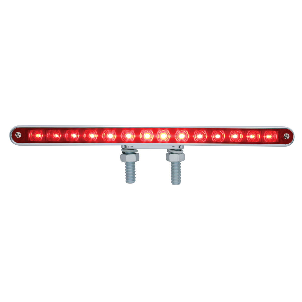 28 LED 12" Double Face Light Bar - Amber & Red LED/Amber & Red Lens - Thumbnail 3
