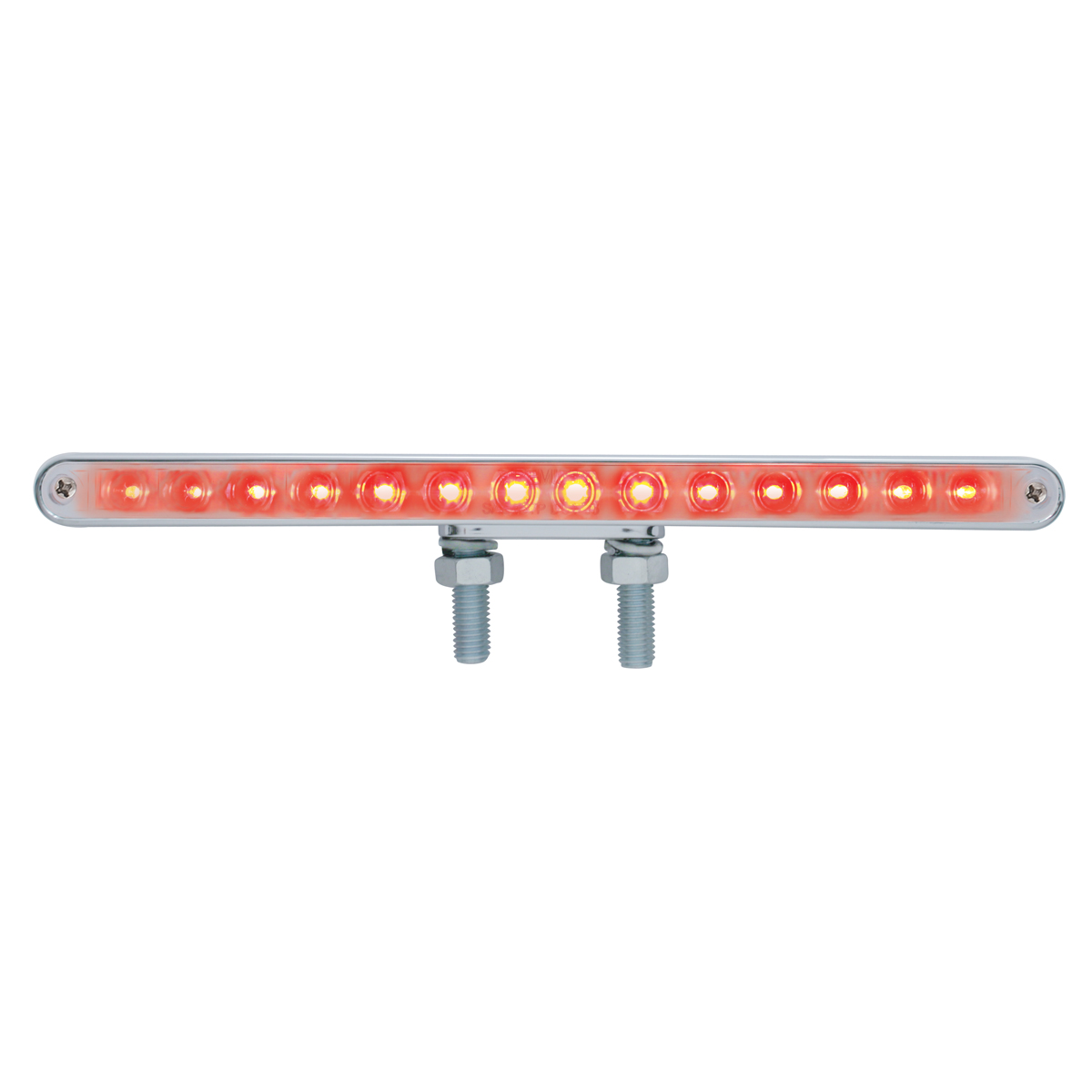 28 LED 12" Double Face Light Bar - Amber & Red LED/Chrome Lens - Thumbnail 3