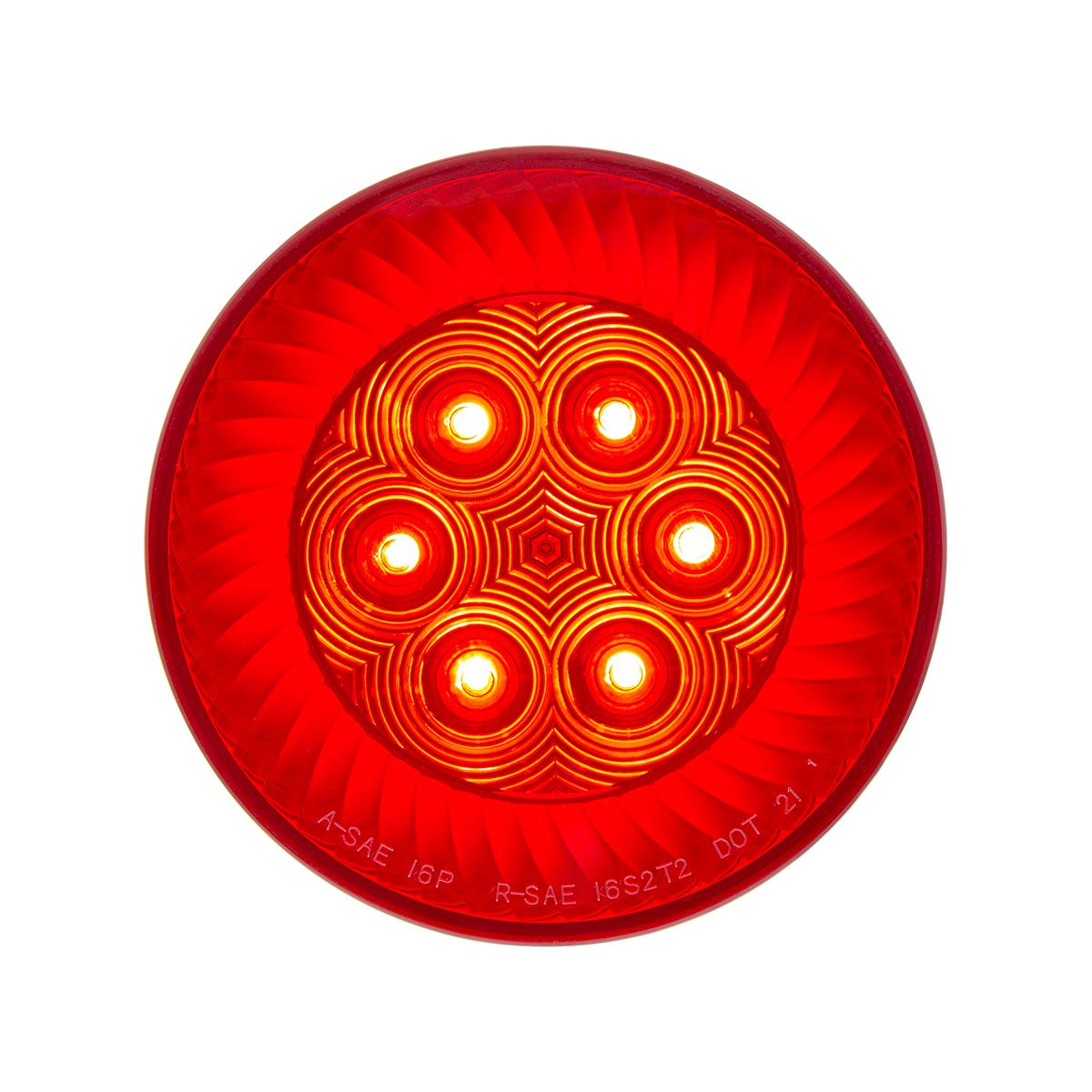16 LED 4" Round Turbine Light (Stop, Turn & Tail) - Red LED/Red Lens
