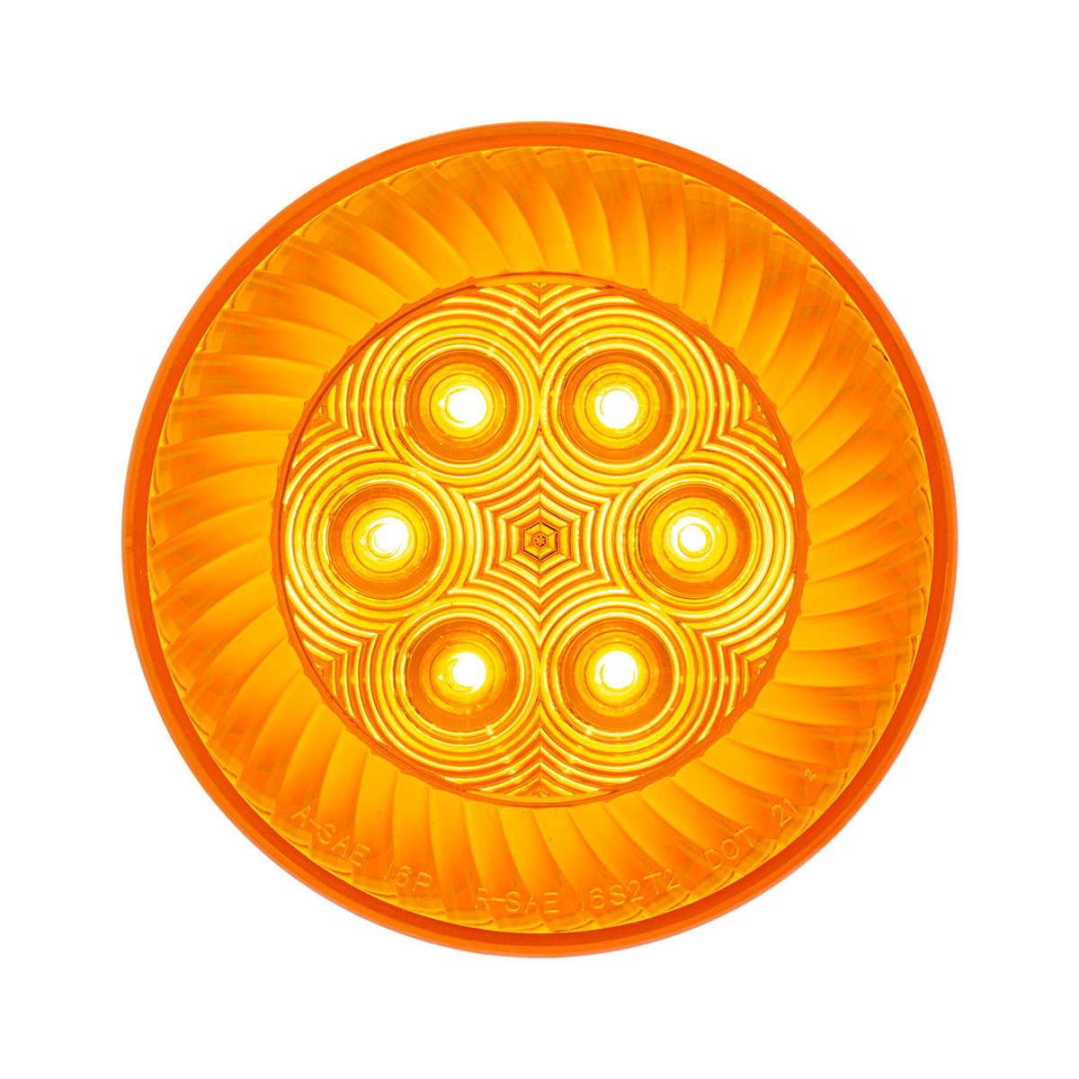 16 LED 4" Round Turbine Light (Turn Signal) - Amber LED/Amber Lens - Thumbnail 10