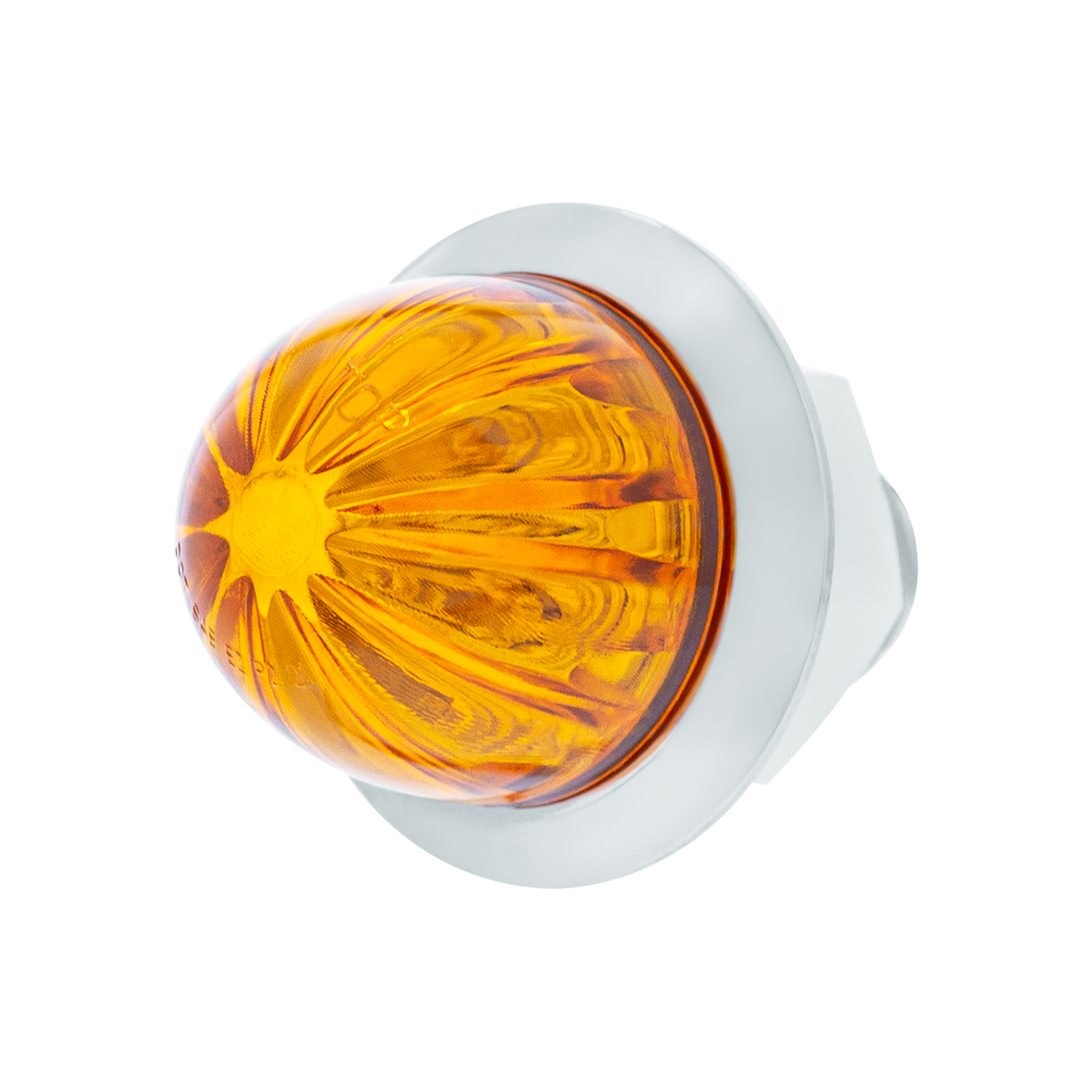2 LED Dual Function 1-1/8" Watermelon Light (Clearance/Marker) - Amber LED/Amber Lens - Thumbnail 2