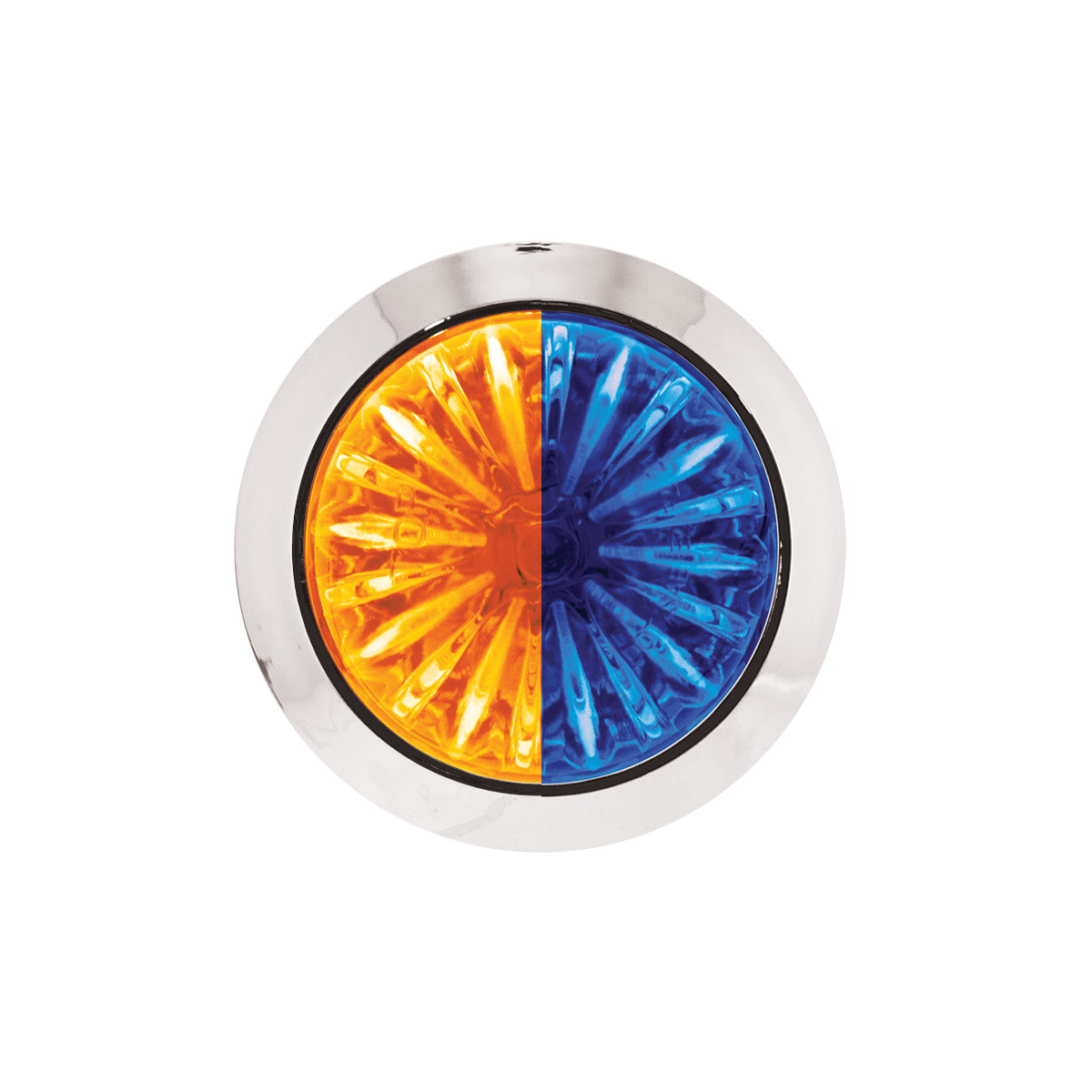 4 LED 1-1/8" Watermelon Double Fury Light With Clear Lens (Clearance/Marker) - Amber & Blue LED - Thumbnail 9