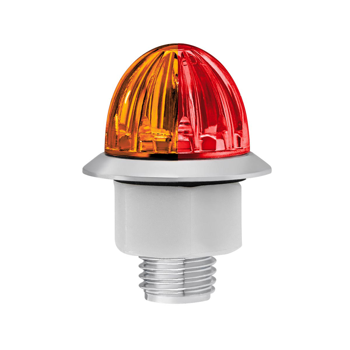 4 LED 1-1/8" Watermelon Double Fury Light With Clear Lens (Clearance/Marker) - Amber & Red LED - Thumbnail 5